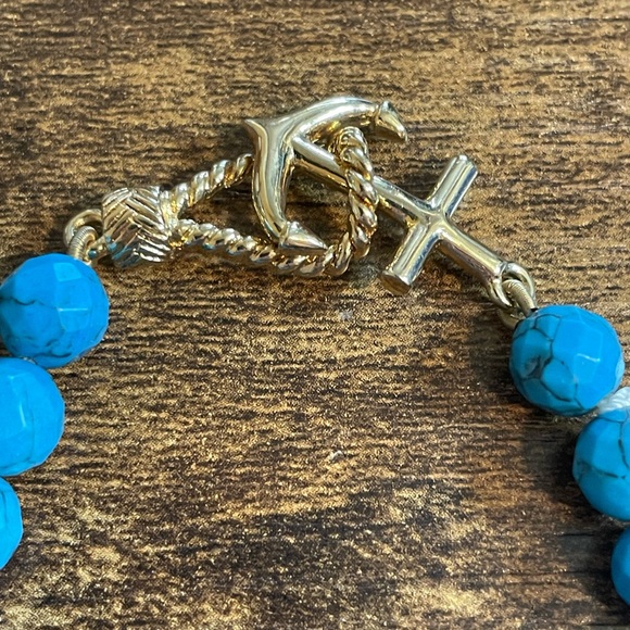 Cole Haan Turquoise Bead Anchor Bracelet - Picture 6 of 7